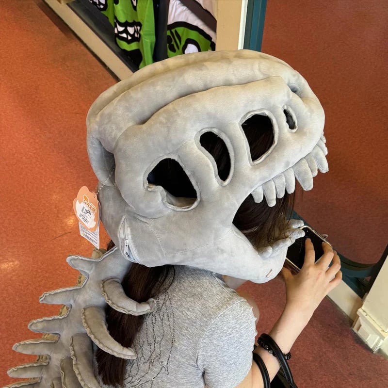 HOMERO Realistic Dinosaur Skeleton Costume with Skull Headpiece🦖