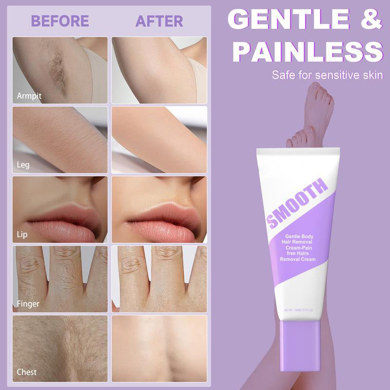 Bikini Pain-Free Hair Removal Cream 🧴 for Sensitive Skin | Plant-Based | Fast Acting