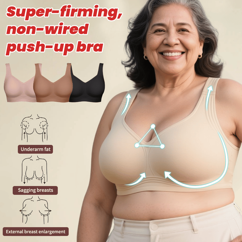Wirefree Full-Coverage Support Bra Padded Gentle Uplift All-Day Comfort No More Sagging