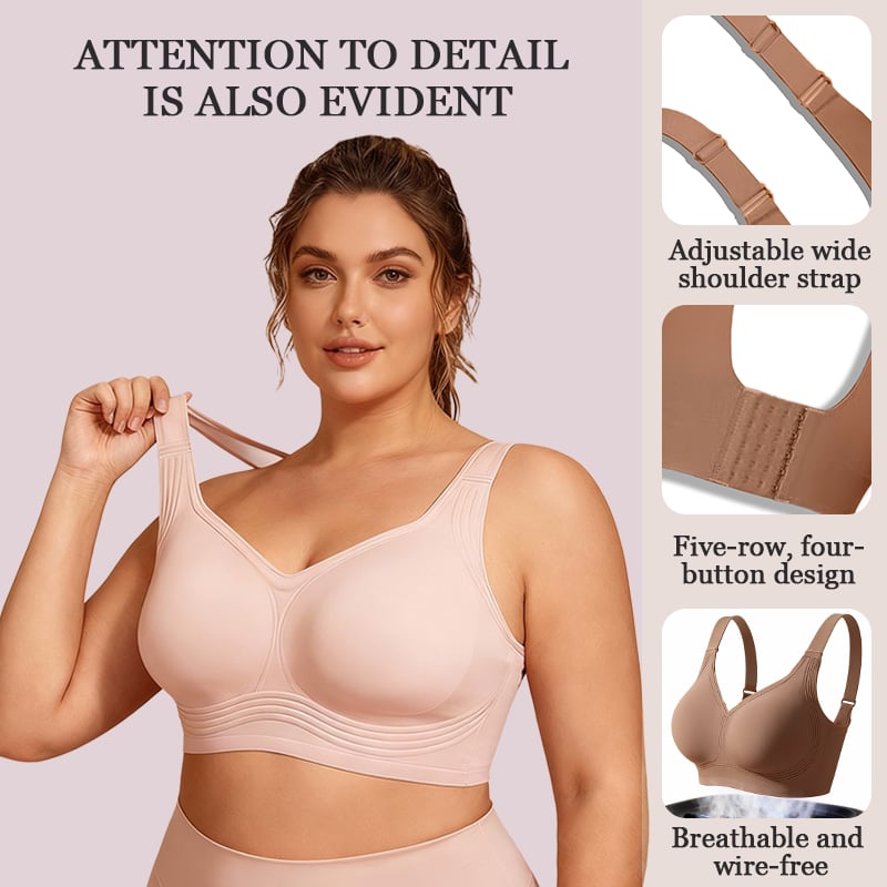 Wirefree Full-Coverage Support Bra Padded Gentle Uplift All-Day Comfort No More Sagging