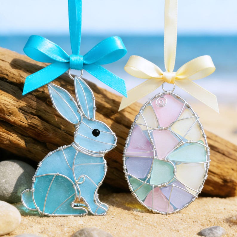 🐇 Easter Threaded Sea Glass Pendants Collection | 5 Spring Styles