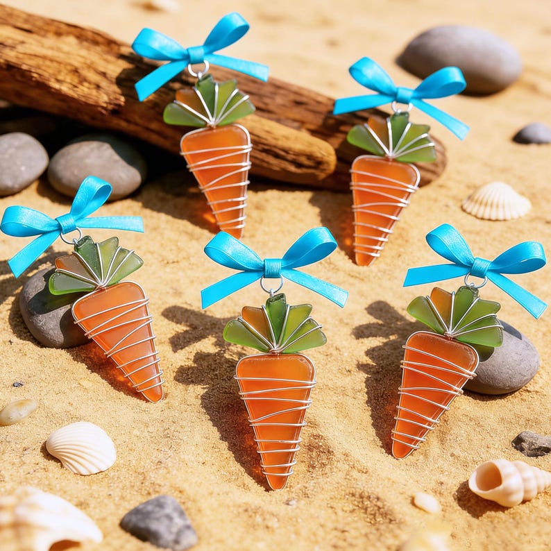 🐇 Easter Threaded Sea Glass Pendants Collection | 5 Spring Styles