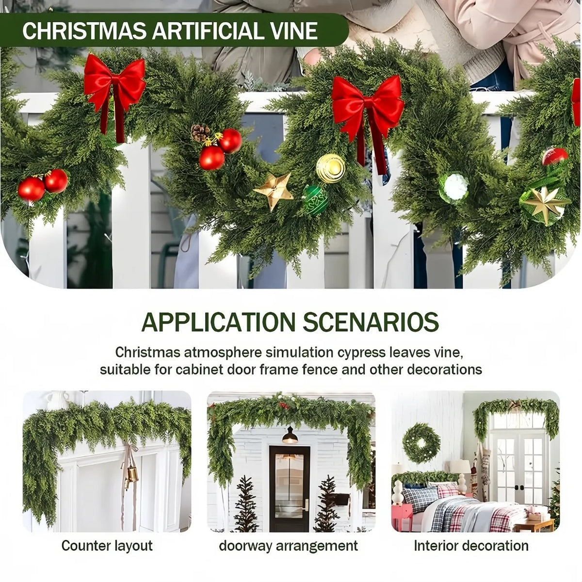 Christmas Artificial Cedar Garland
