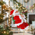 🎄2025 Christmas On Sale🎅Electric Climbing Santa Claus on Beads Chain Ladder with Music