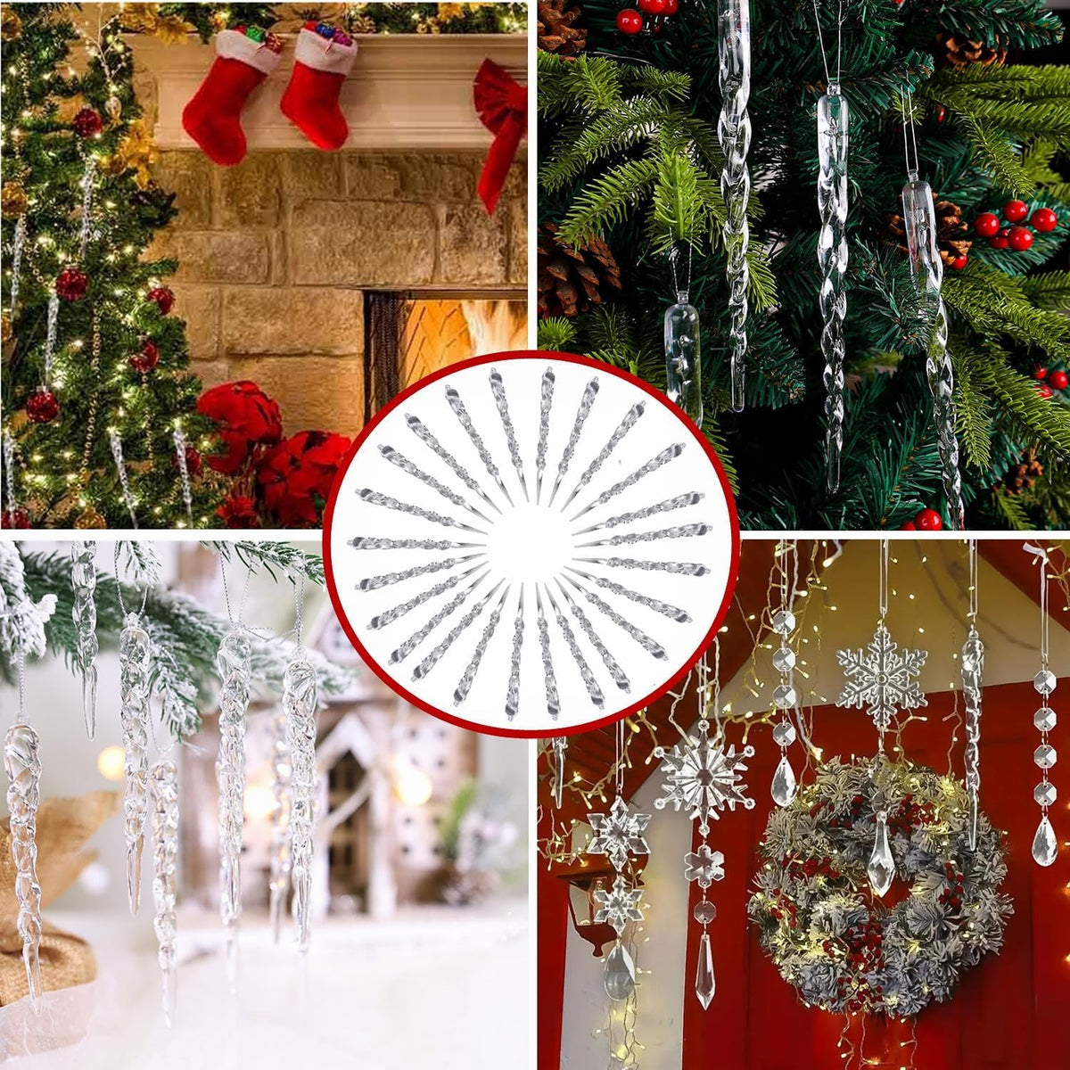 🎄2025 Christmas On Sale✨12 PCS Christmas Crystal  Icicle Ornaments