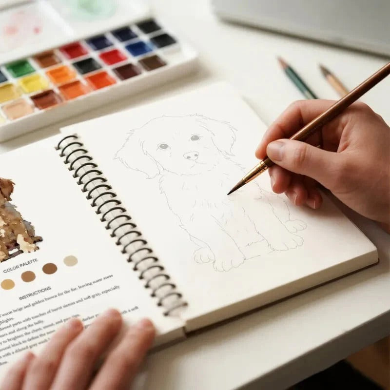 Beginner Watercolor Workbook Painting Kit
