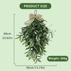 Artificial Olive Swag with Greenery Leaves and Burlap Bow