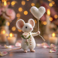 Handmade Needle Felted Mouse ,Valentine's Day Gift