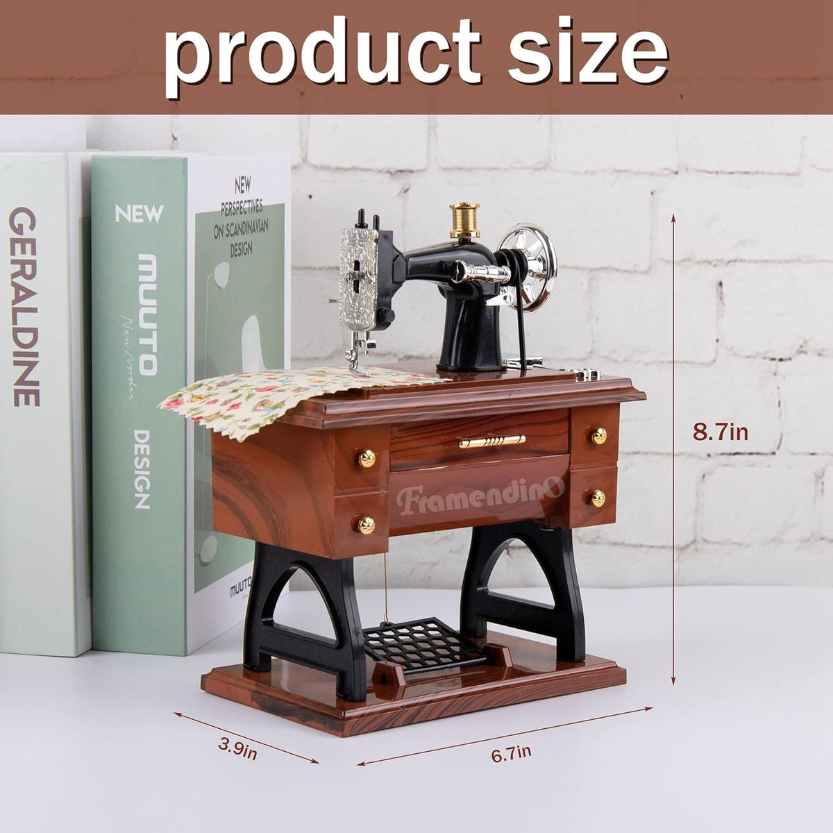 Vintage Sewing Machine Music Box