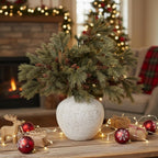 🎄2025 Christmas On Sale✨Christmas Artificial Cedar Stems with Pine Cones