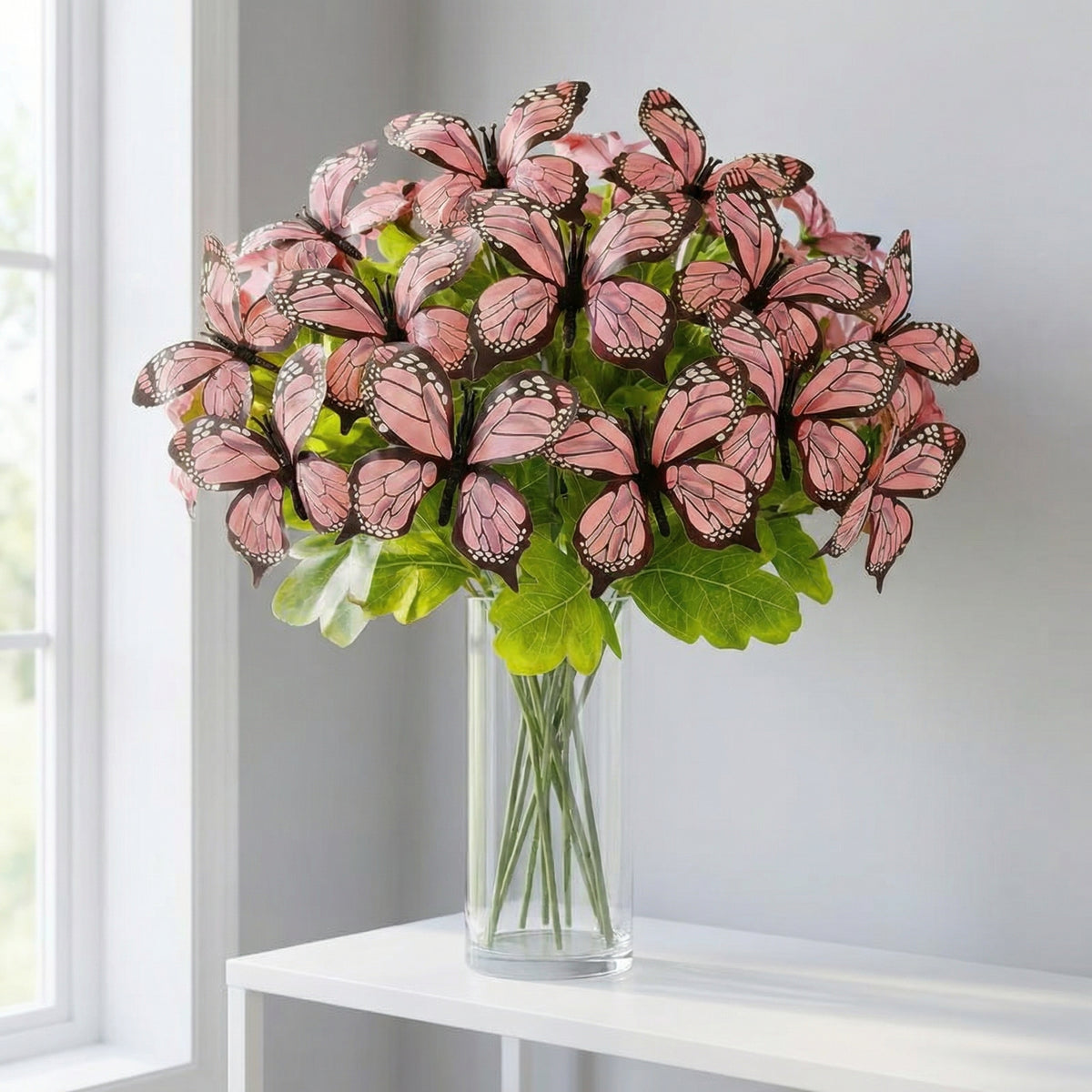 2 PCS Artificial Butterfly Floral Arrangement – Spring Home Décor
