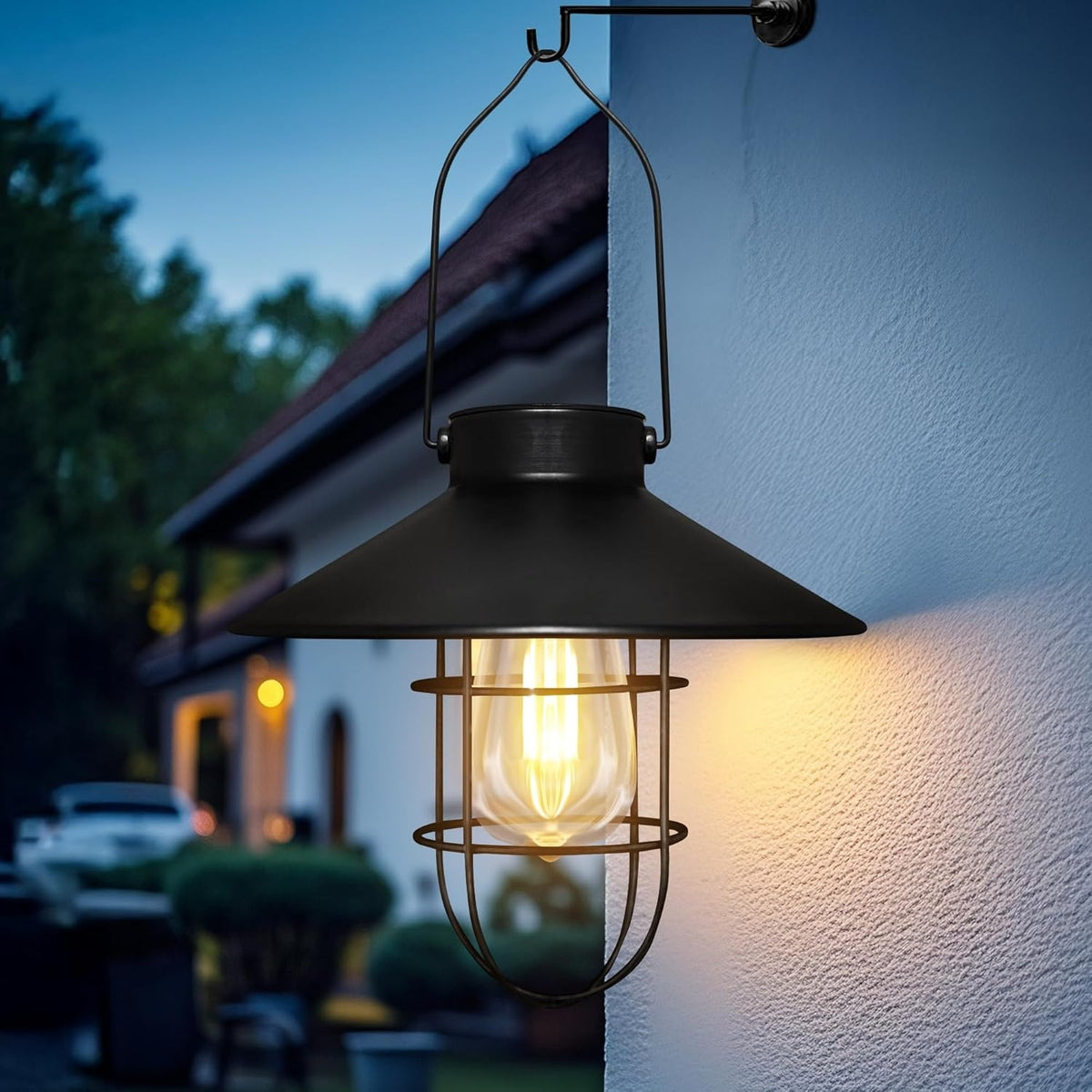 Vintage Metal Waterproof Solar Lantern Light with Warm White