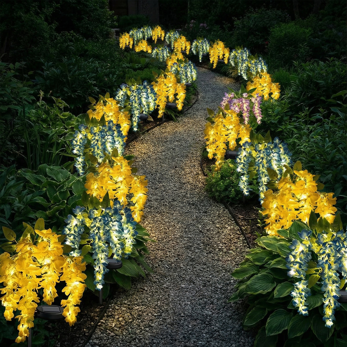 🌸 Solar LED Outdoor Wisteria Stake Lights | Glowing Floral Garden Accents
