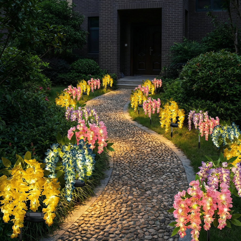 🌸 Solar LED Outdoor Wisteria Stake Lights | Glowing Floral Garden Accents
