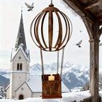 Rusty Metal Hot Air Balloon Hanging Basket