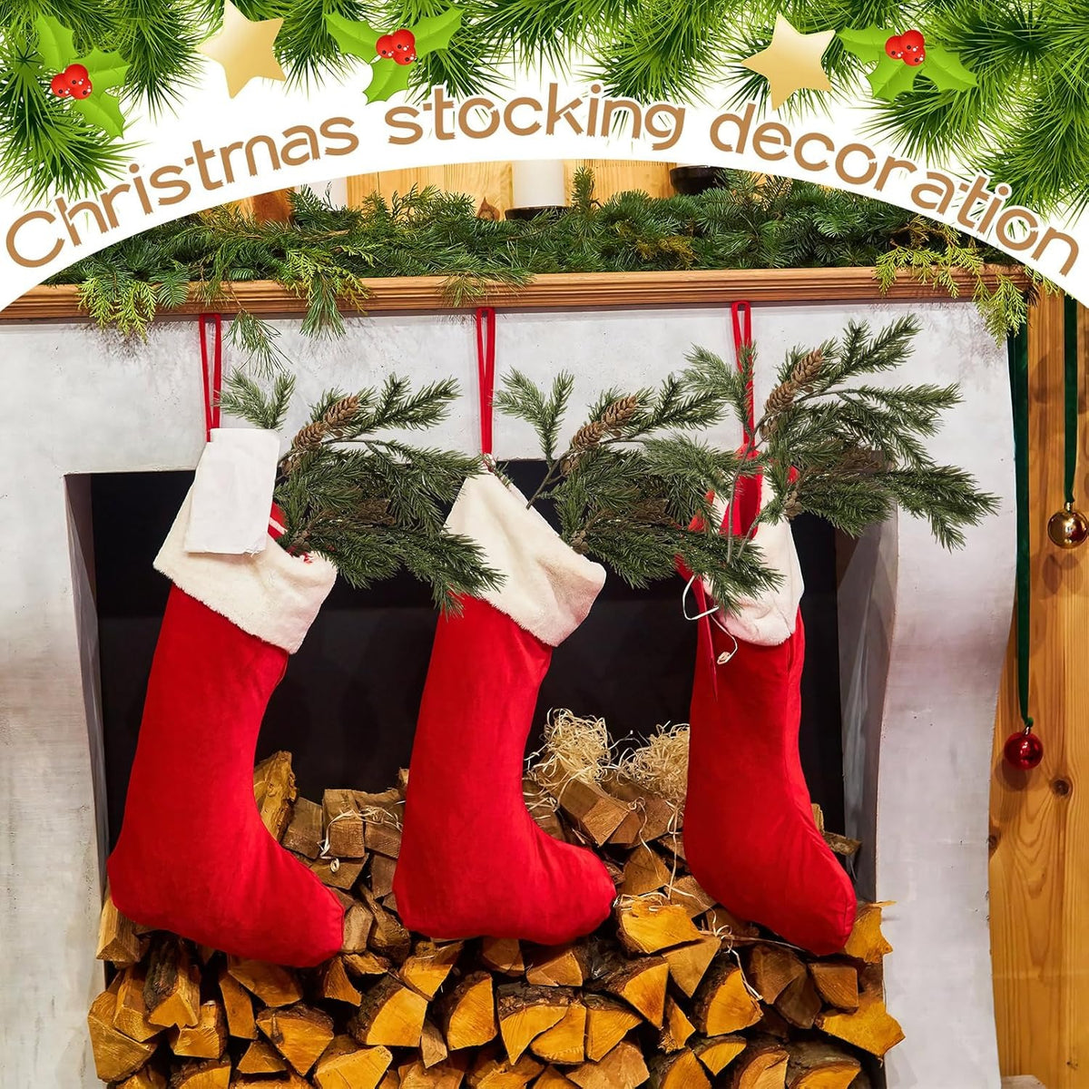 🎄2025 Christmas On Sale✨Christmas Artificial Cedar Stems with Pine Cones
