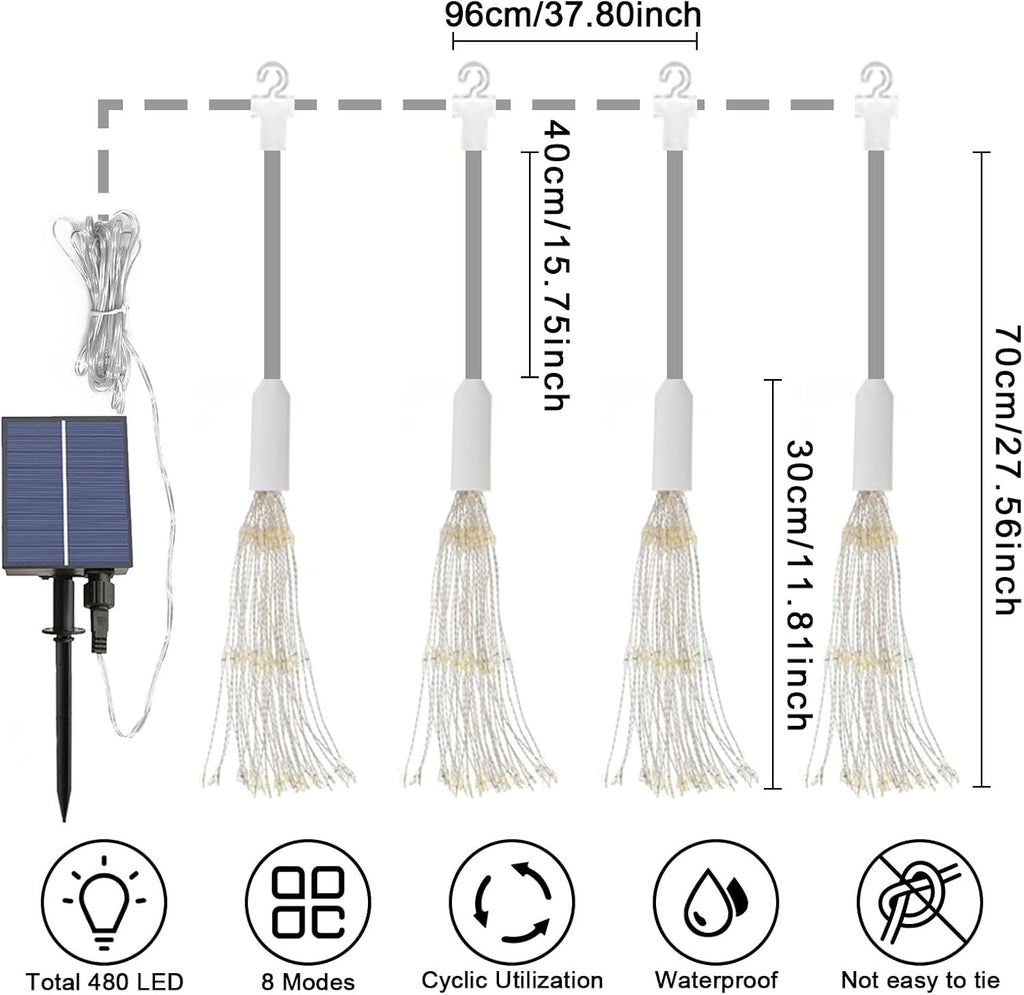 🎄2025 Christmas On Sale✨4 Pack Hanging Firework Lights with 8 Modes
