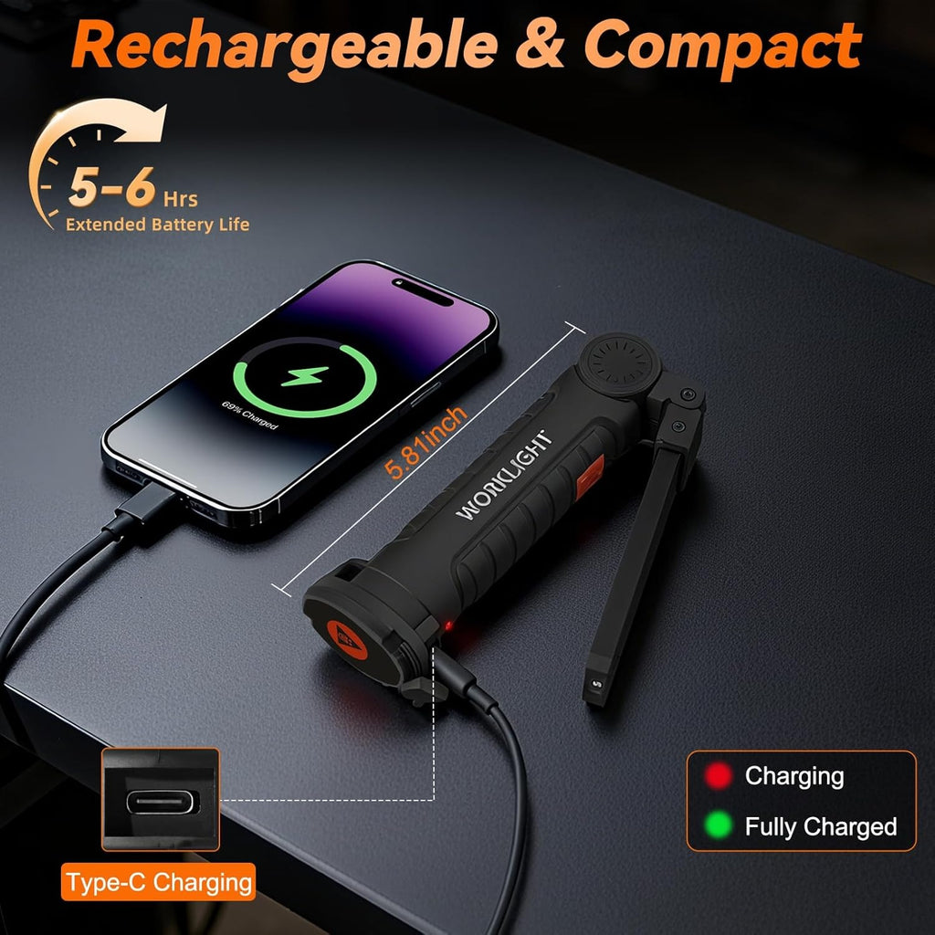 Rechargeable LED Work Lights with Magnetic Base