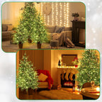 🎄Early Christmas Sale🔥Pre-lit Twinkle Christmas Realistic Artificial Trees with Woven Basket Base