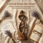 Hand Carved Heart Connection Statue for Mother's Day Gift