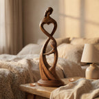 Hand Carved Heart Connection Statue for Mother's Day Gift