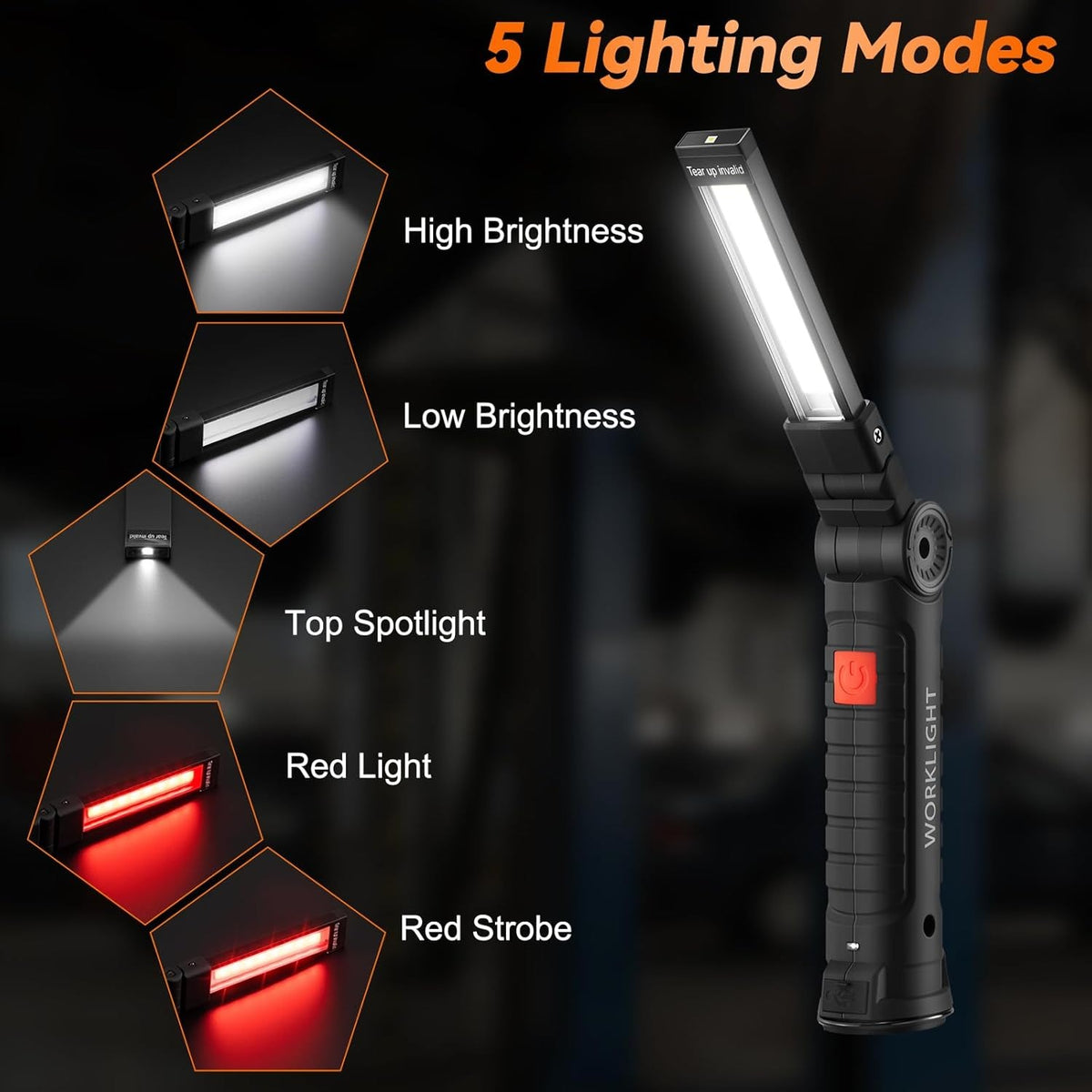 Rechargeable LED Work Lights with Magnetic Base