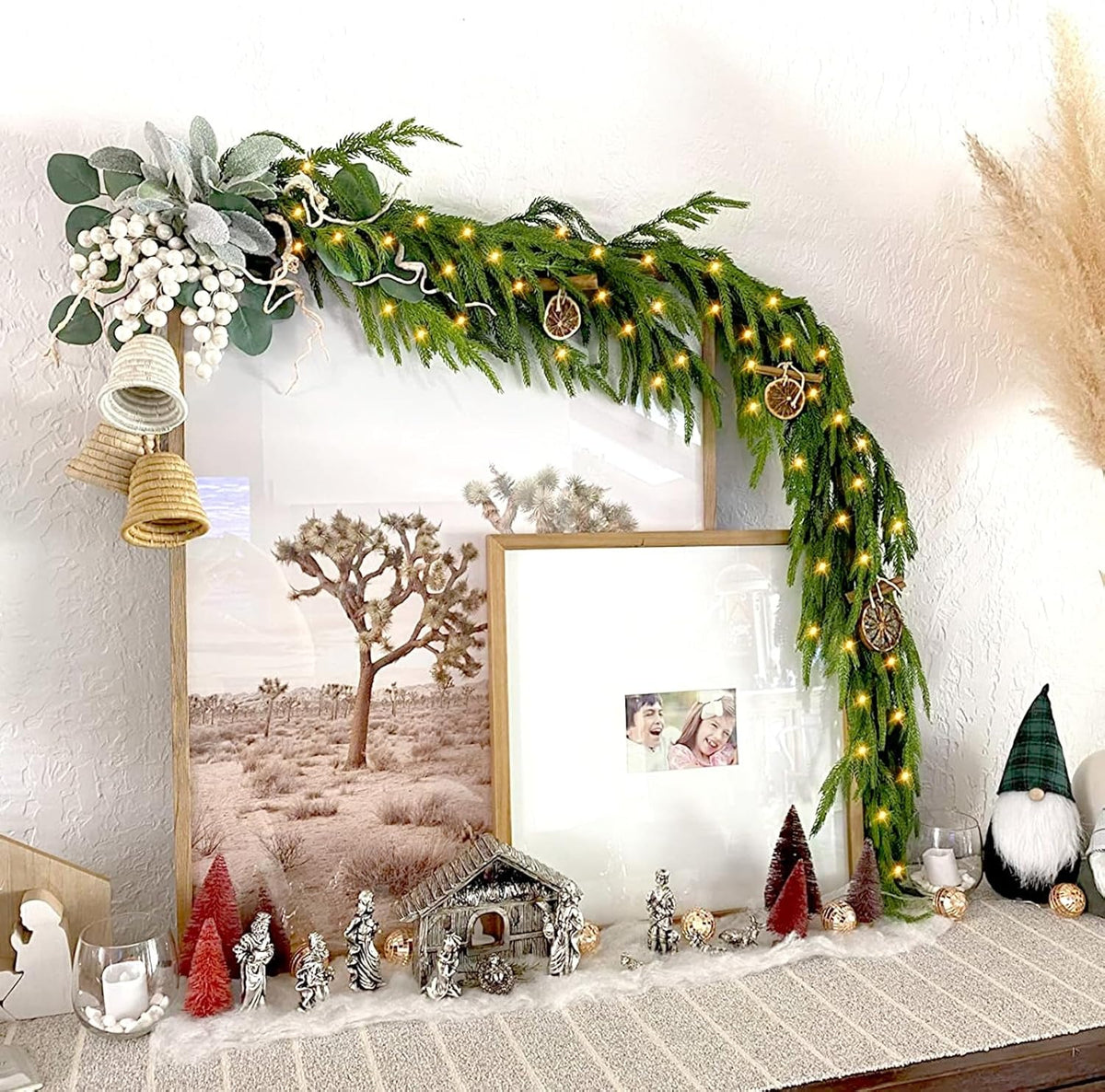 🎄Early Christmas Sale🔥Pre-Lit Artificial Norfolk Pine Garland