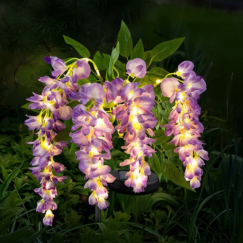🌸 Solar LED Outdoor Wisteria Stake Lights | Glowing Floral Garden Accents