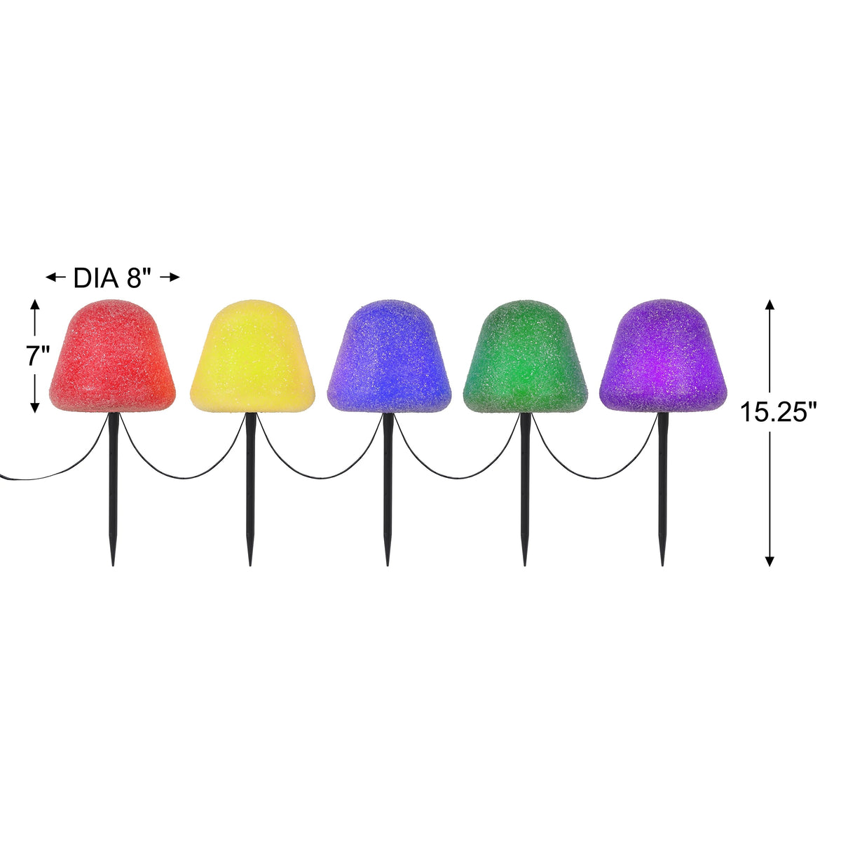 🎄2025 Christmas On Sale🍬5 Pack Christmas Sugared Gumdrop Pathway Solar Lights