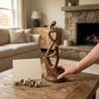 Hand Carved Heart Connection Statue for Mother's Day Gift