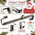 🎄2025 Christmas On Sale✨ Christmas Wreath Hangers for Front Door with Candle Holder
