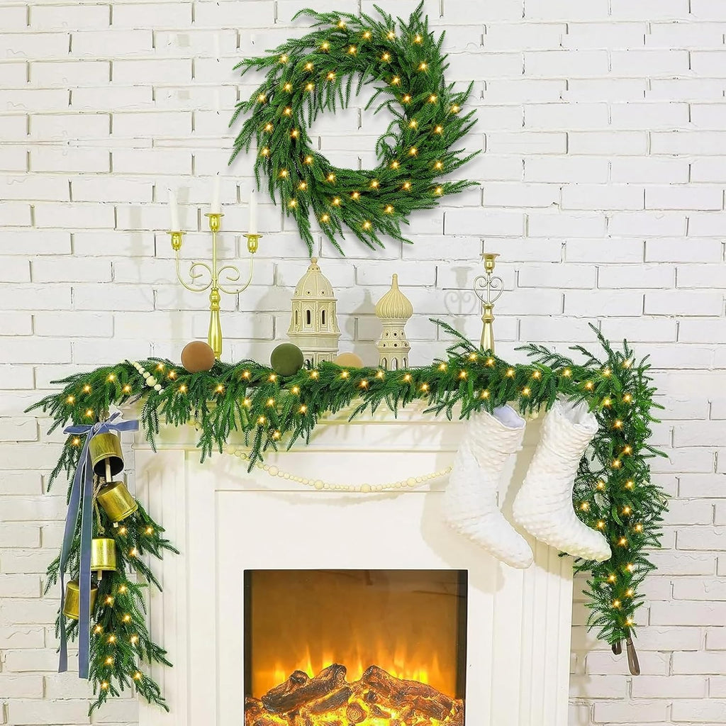 🎄Early Christmas Sale🔥Pre-Lit Artificial Norfolk Pine Garland