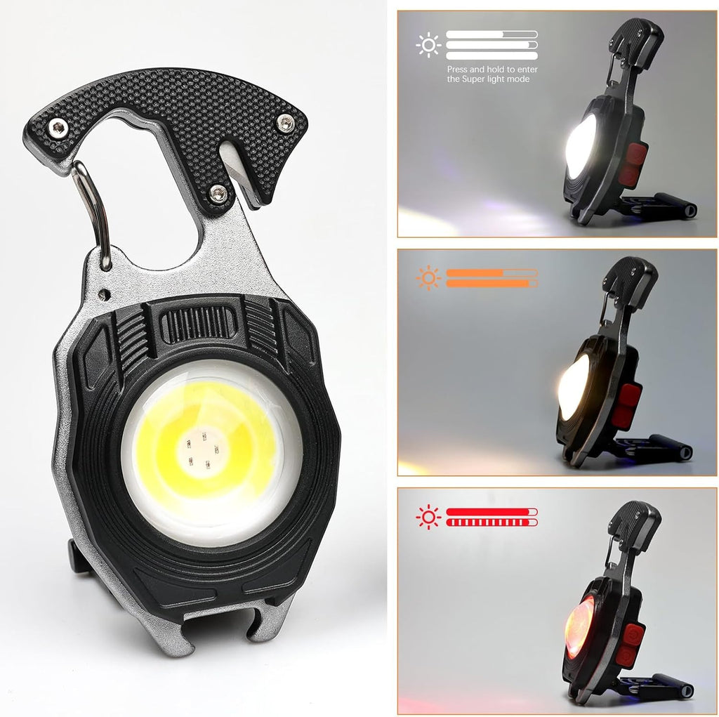 Multi-functional Rechargeable Cob Keychain Work Light