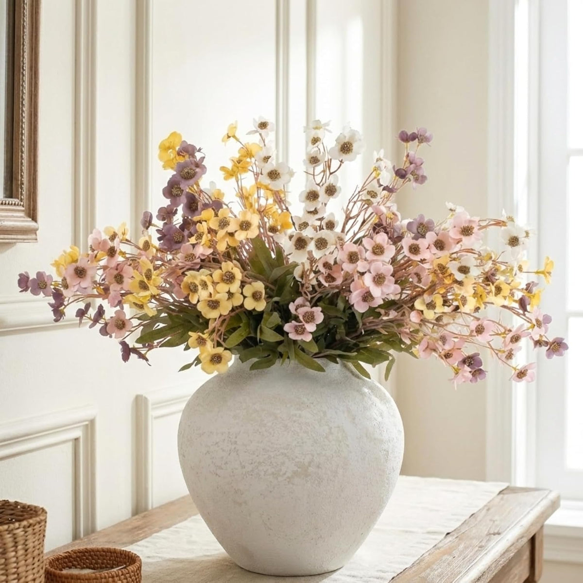 5 Stems Realistic Wildflowers Artificial Long Floral Stems