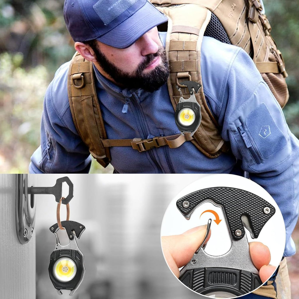 Multi-functional Rechargeable Cob Keychain Work Light