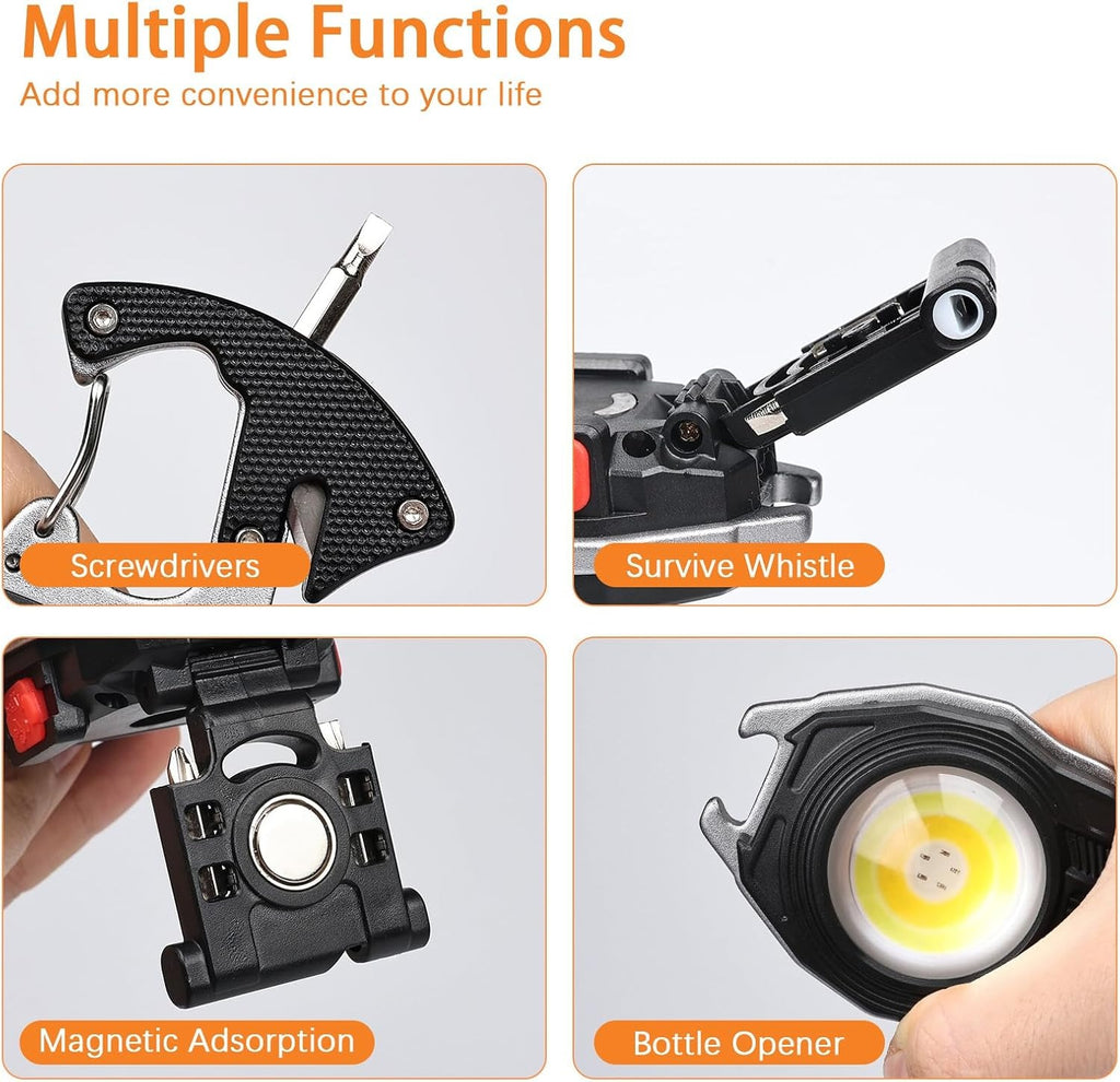 Multi-functional Rechargeable Cob Keychain Work Light