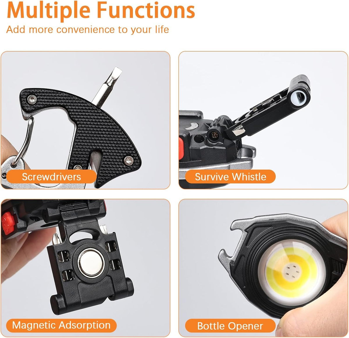 Multi-functional Rechargeable Cob Keychain Work Light