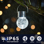 Hanging Cracked Glass Ball Solar Lights