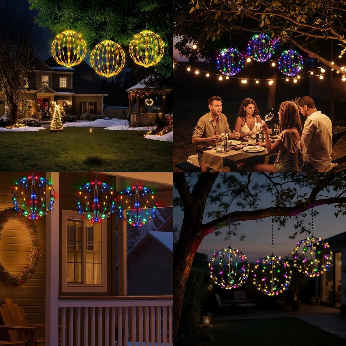 Christmas Folding  LED Ball Light with Multiple Auto Timing and Glow Modes