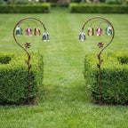 🌸 4-Color Metal Lily of the Valley Garden Stake | Rustic Floral Sculpture