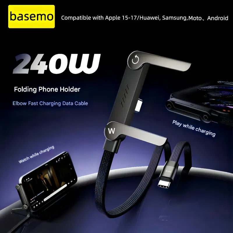 2-in-1 Invisible Stand Charging Cable ,240W Fast Charging Cord