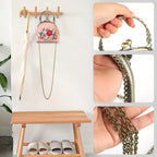 DIY Embroidered Clasp Lock Handbag Making Kit with Thread