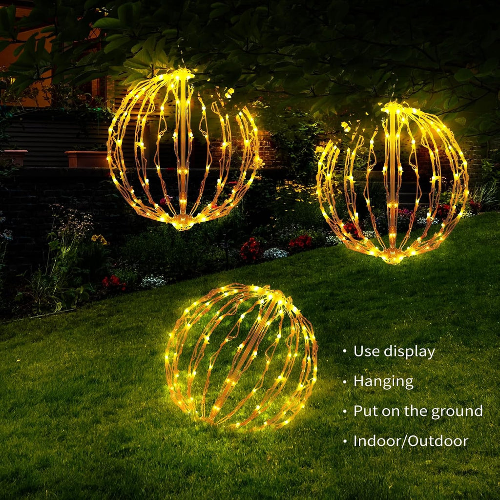 Christmas Folding  LED Ball Light with Multiple Auto Timing and Glow Modes