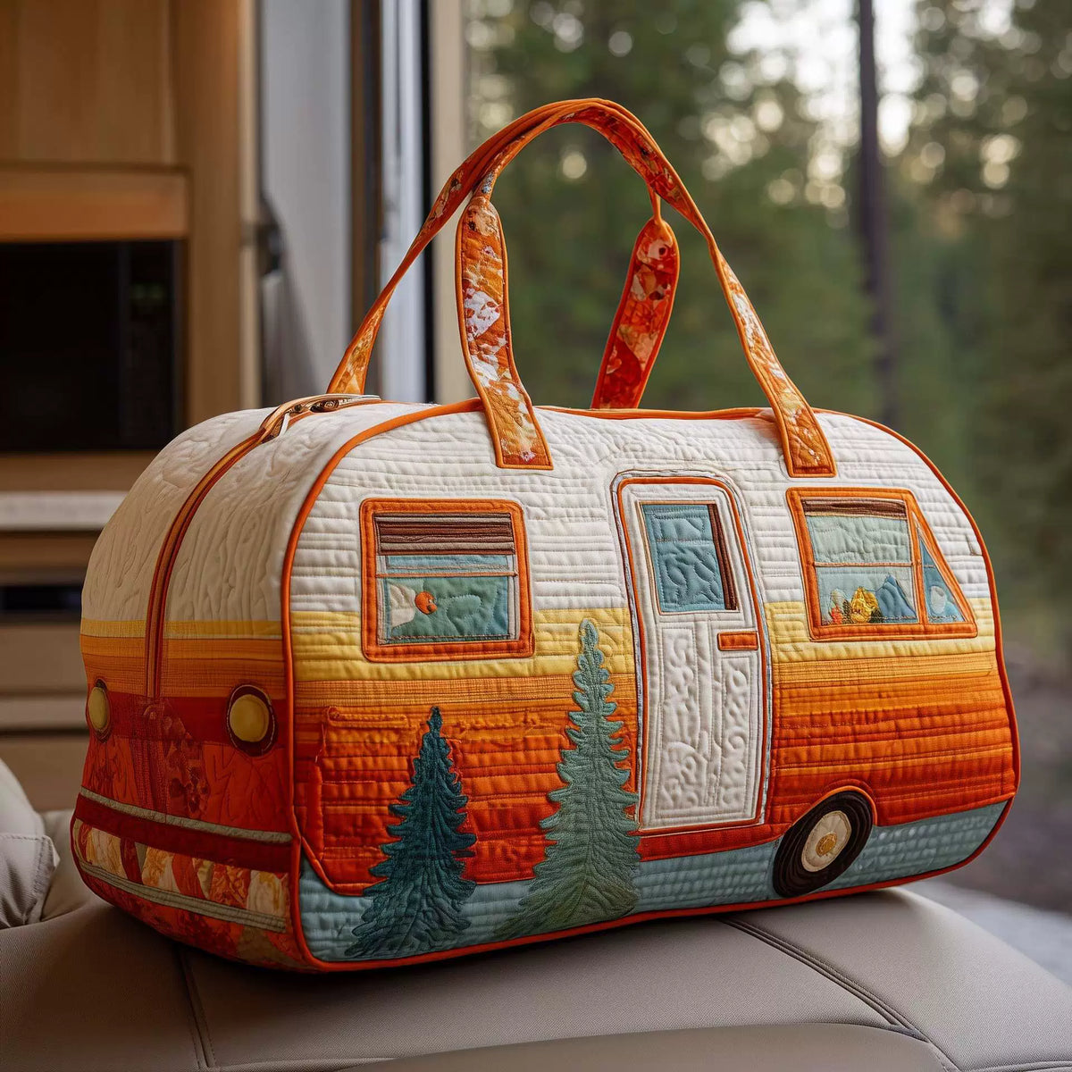 Unisex Bohemian Quilted Weekender Bag