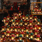 🎄Early Christmas Sale⛄4 PCS Mini Snowman Lantern with Hats and Scarves