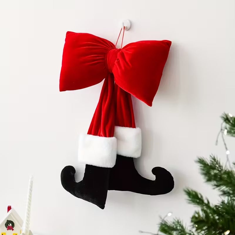 🎄Early Christmas Sale🔥Christmas Bow Ornament with Black Feet