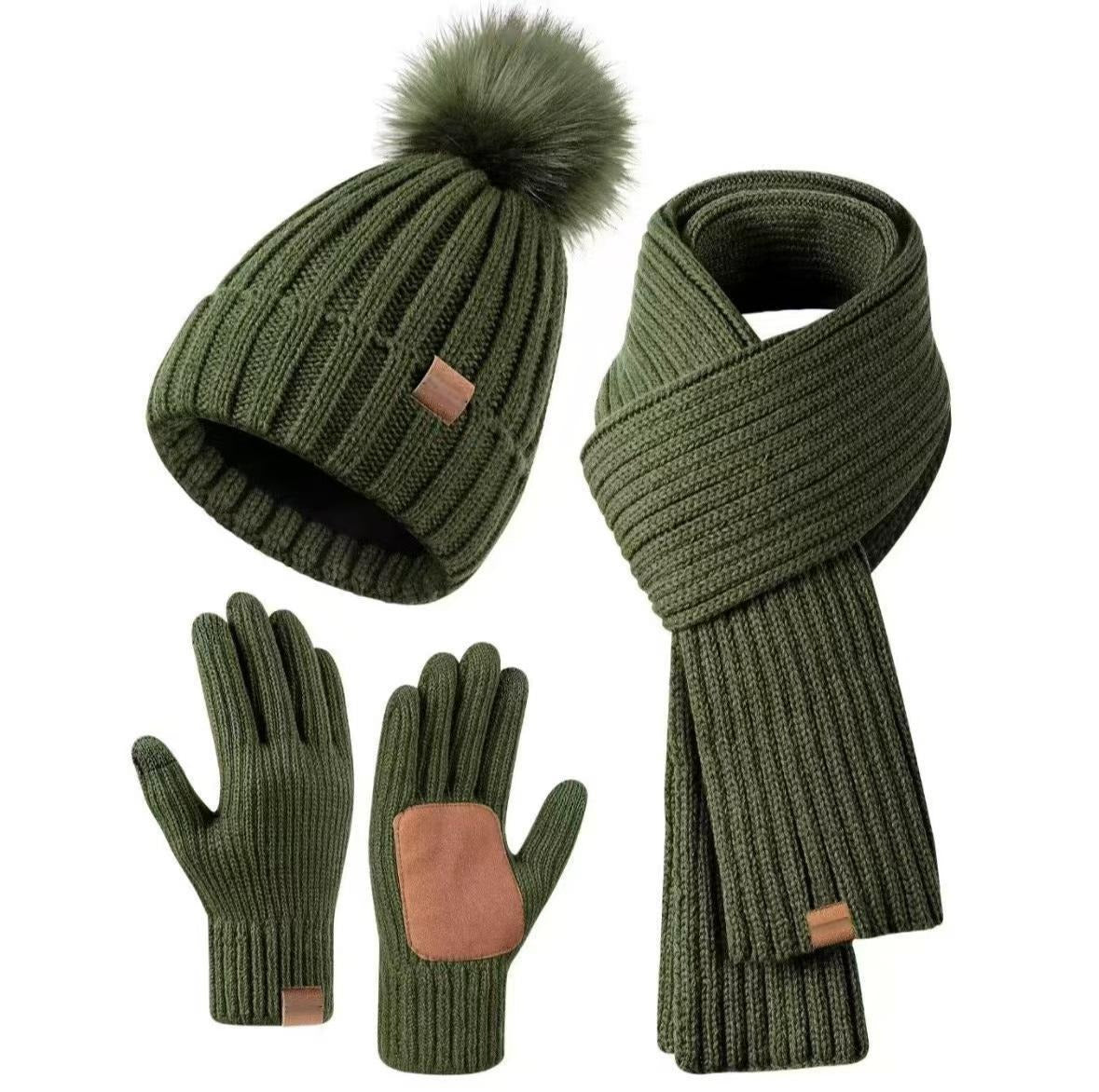 🎄2025 Christmas On Sale🧣Winter Beanie Hat Scarf Gloves Set