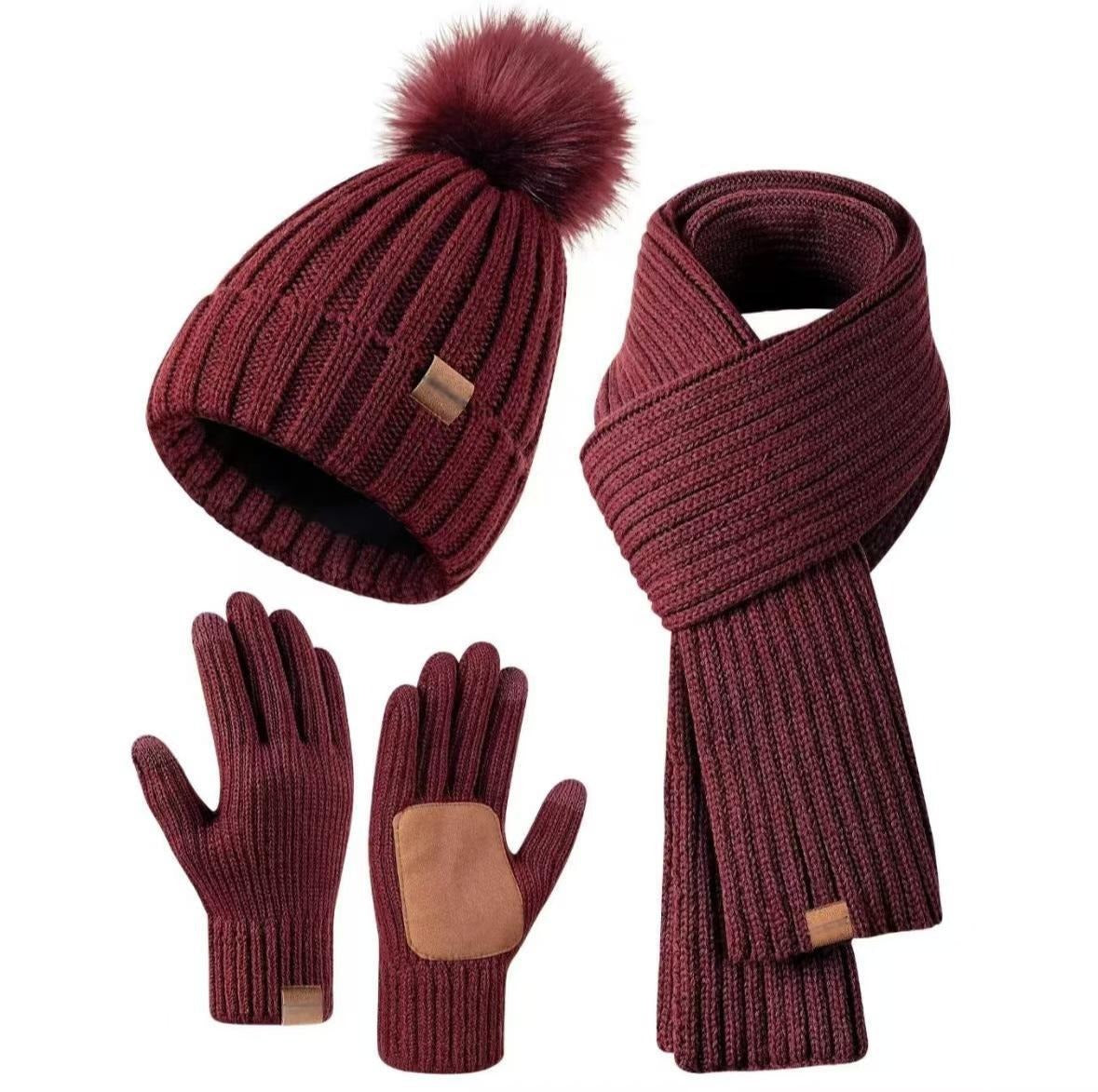 🎄2025 Christmas On Sale🧣Winter Beanie Hat Scarf Gloves Set