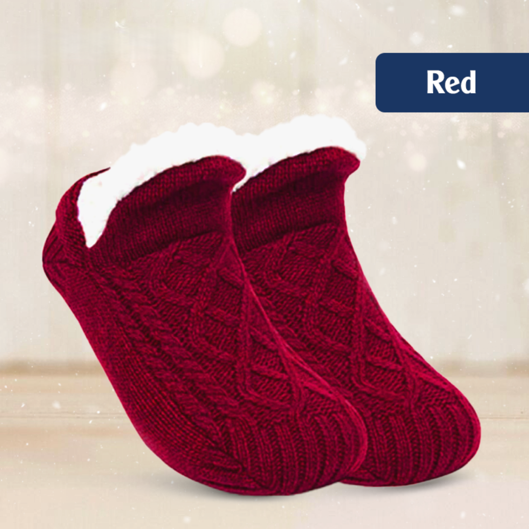 Fleece-Lined Non-Slip Thermal Slippers Socks