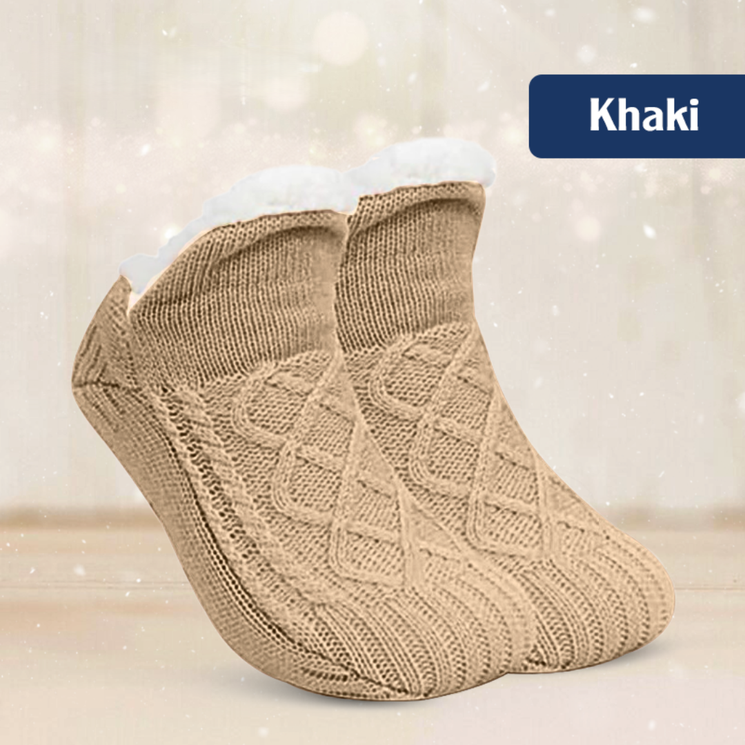 Fleece-Lined Non-Slip Thermal Slippers Socks